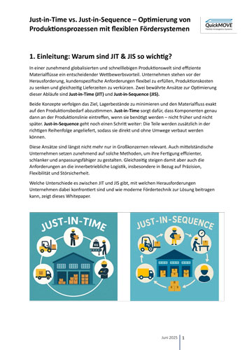 Titelbild des Whitepapers "Just-in-Time vs. Just-in-Sequence"